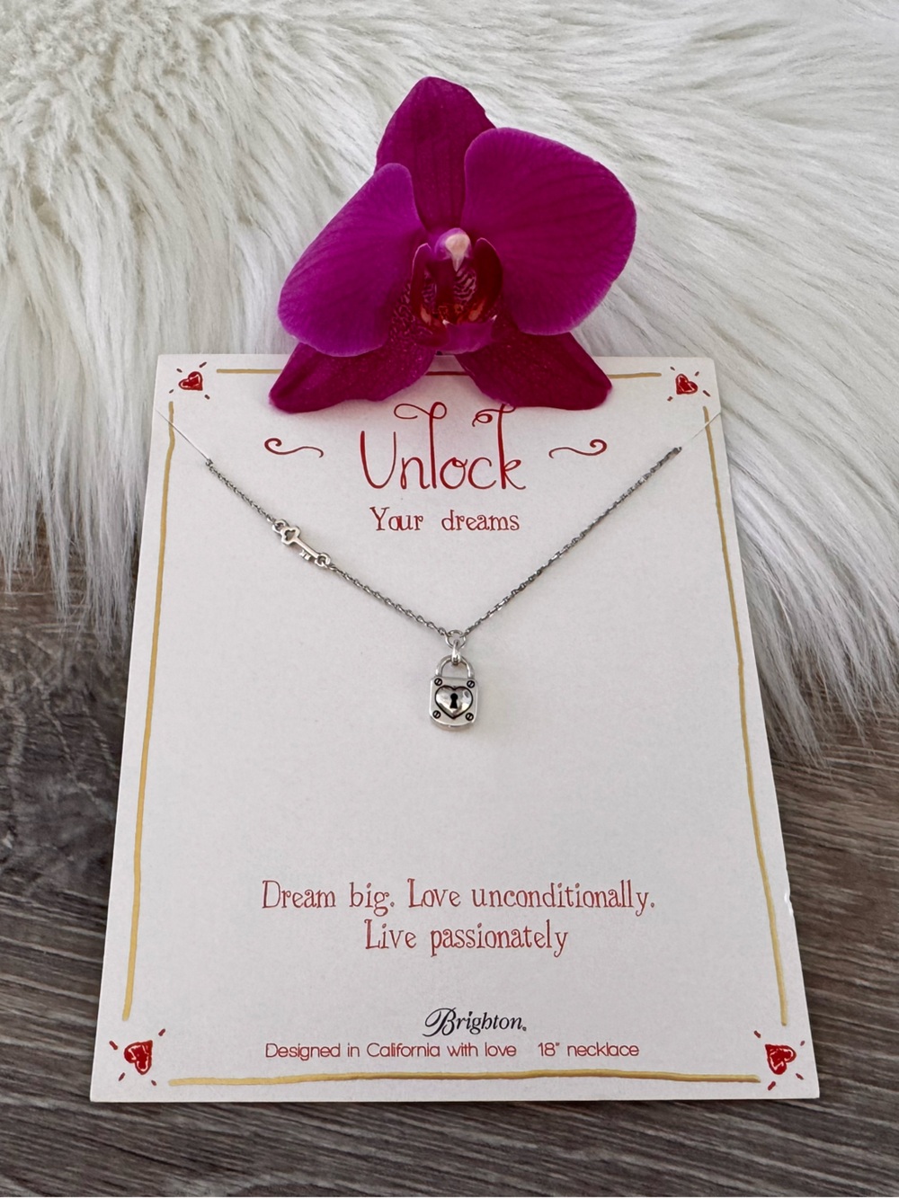 🔐💕 BRIGHTON "Unlock Your Dreams" Micro Mini
Lock Necklace